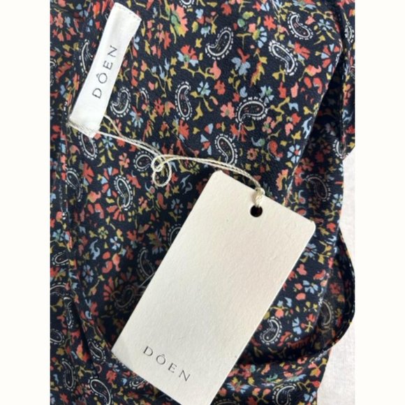 New Doen Silk Savona Blouse in Saint Claude Paisley S - Picture 13 of 15